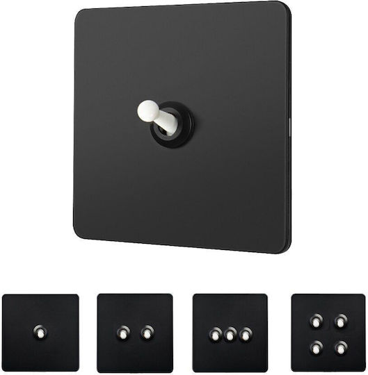 Luxtoggle Metal Switch Vichema 1gang 2way 10a Black