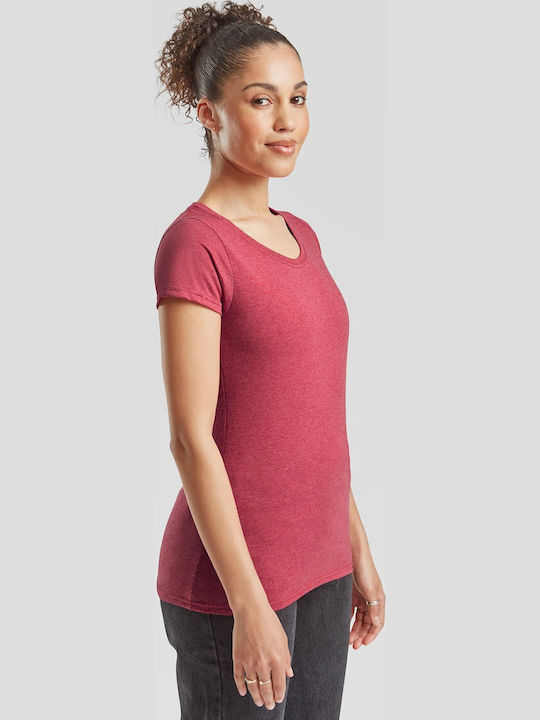 Fruit of the Loom Valueweight Unisex Διαφημιστικό T-shirt Κοντομάνικο Heather Red