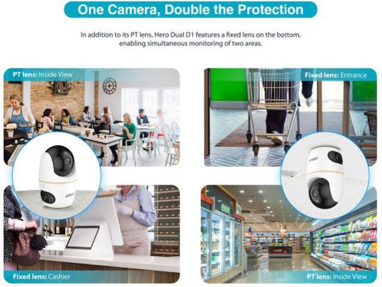 Dahua 1.0.01.04.43852 IP Surveillance Camera Full HD+ 3MP with Two-Way Communication and Lens 3.6mm