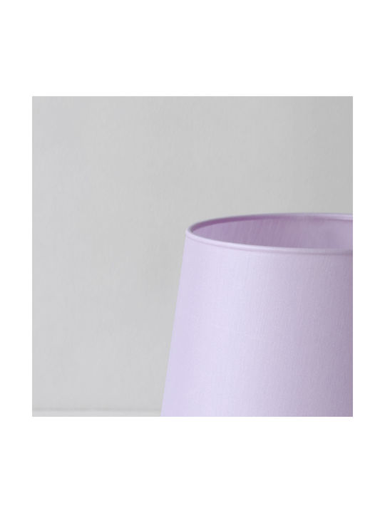 Veis Metal Table Lamp for Socket E14 with Lilac Shade and Silver Base