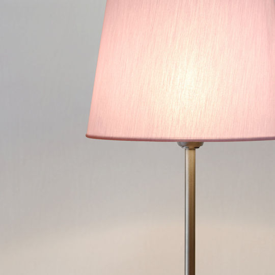 Veis Metal Table Lamp for Socket E14 with Lilac Shade and Silver Base