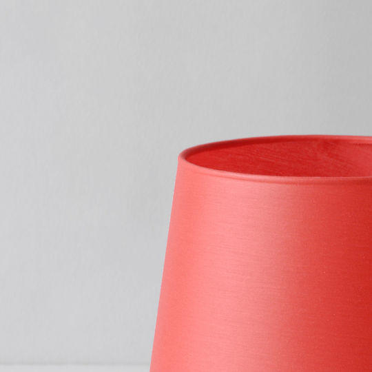 Veis Fabric Table Lamp for Socket E14 with Red Shade and White Base