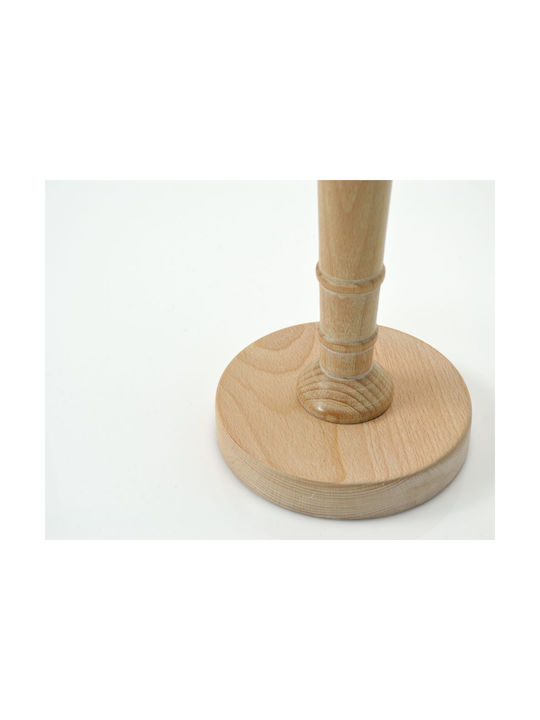 Veis Wood Table Lamp for Socket E27 with Beige Shade and Base