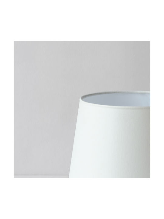 Veis Fabric Table Lamp for Socket E14 with Beige Shade and White Base