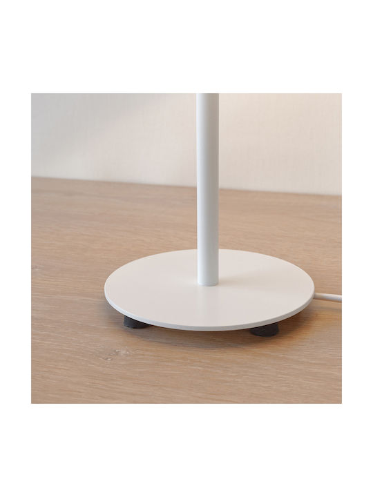 Veis Fabric Table Lamp for Socket E14 with Lilac Shade and White Base