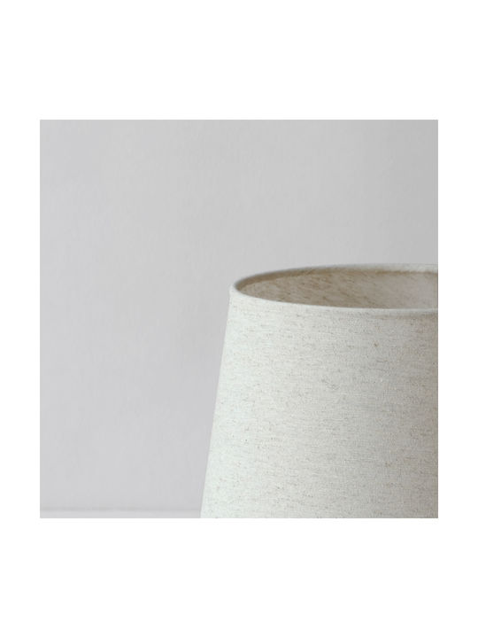 Veis Metal Table Lamp for Socket E14 with Beige Shade and Silver Base