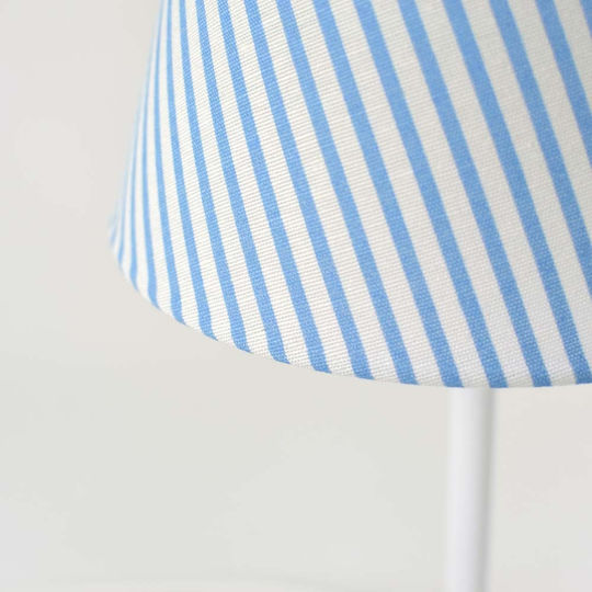 Veis Metal Vintage Table Lamp for Socket E14 with Light Blue Shade and White Base