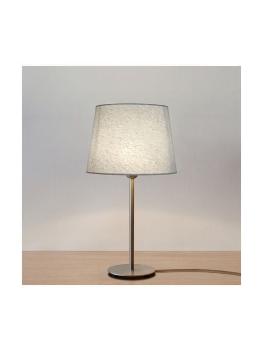 Veis Metal Table Lamp for Socket E14 with Gray Shade and Silver Base