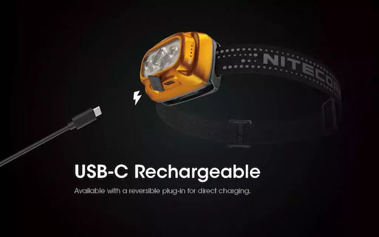 NiteCore Rechargeable Headlamp LED IP66 with Maximum Brightness 550lm NU31 Gray