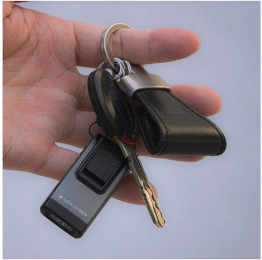 LedLenser Rechargeable Keychain Flashlight LED with Maximum Brightness 120lm Gray