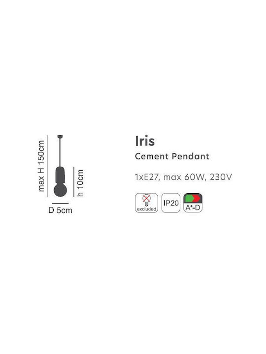 Home Lighting Iris SE 149 Adjustable Pendant Light Black with Socket E27 5cm
