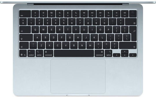 Apple MacBook Air 13.6" IPS Retina Display (M4-10-ядрен/16GB/256GB SSD/8-Core GPU) с Apple зарядно устройство 35W Двоен Sky Blue (Международен английски език)