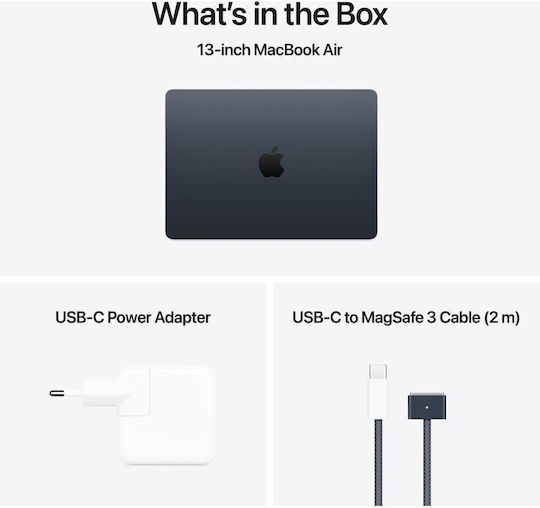 Apple MacBook Air 13.6 IPS Retina Display (M4 10-Core 24GB 512GB SSD 10-Core GPU) with 35W Charger (Dual Port) Midnight International English Keyboard