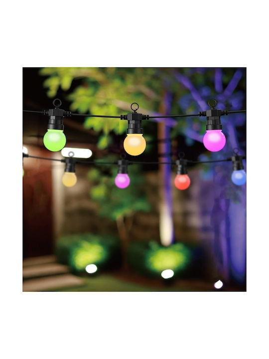 Woox Luminiță Garland LED Smart Etanșă cu 10 Becuri RGB