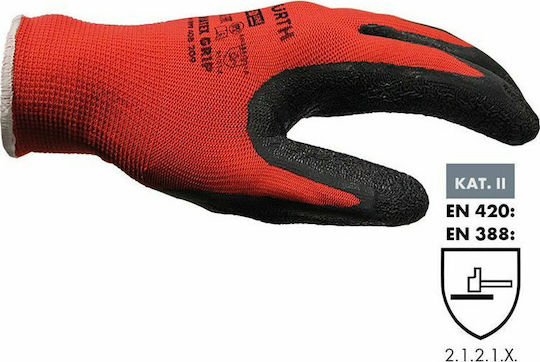 Wurth Multifit Γάντια Εργασίας Κόκκινα Latex/Πολυεστέρα