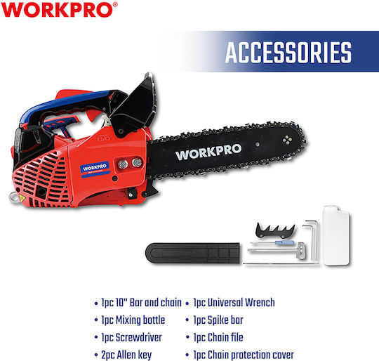 WorkPro Gasoline Chainsaw with Blade 25cm