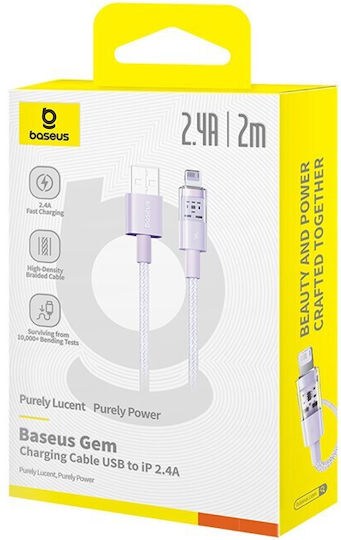Baseus Gem USB-A to Lightning Cable Purple 2m (P10373003511-01)