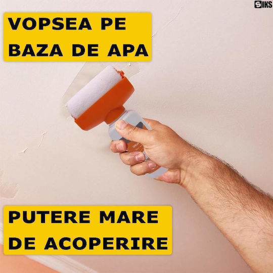 Siks Trafalet pentru vopsit pereți cu rezervor inclus Lavabil Kit de reparație instantanee pentru pereți vopsea albă Anti-mucegai Reutilizabil 500 ml Alb