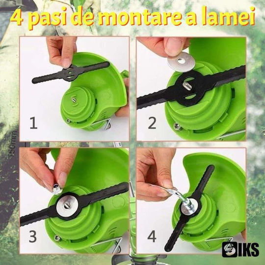 Set 100 Siks Replacement Blades Trimmer Brush Cutter Durable Plastic Premium Quality Ideal Fast Efficient Cutting Multicolored