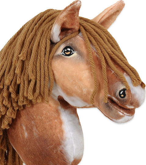 Hobby Horse Small Stick Horse Premium Spotted Tobiano Brown Mane A4