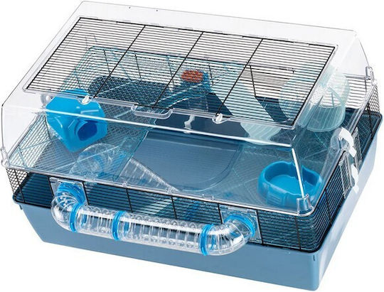 Ferplast Duna Fun Cușcă pentru Rozătoare Cusca pentru hamsteri cu acoperiș deschis albastru 71.5x46x41cm
