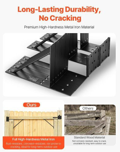Vevor Iron Gate Corner Bracket Set Anti-Sag 2 Pieces Mkzjxxktzx2jogdjhv0