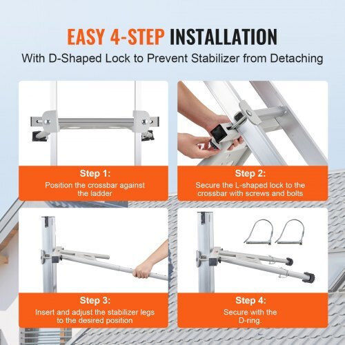 Vevor Adjustable Ladder Stabilizer Feet Extension Durable Support Tzwdqjzkdk00r10xwv0