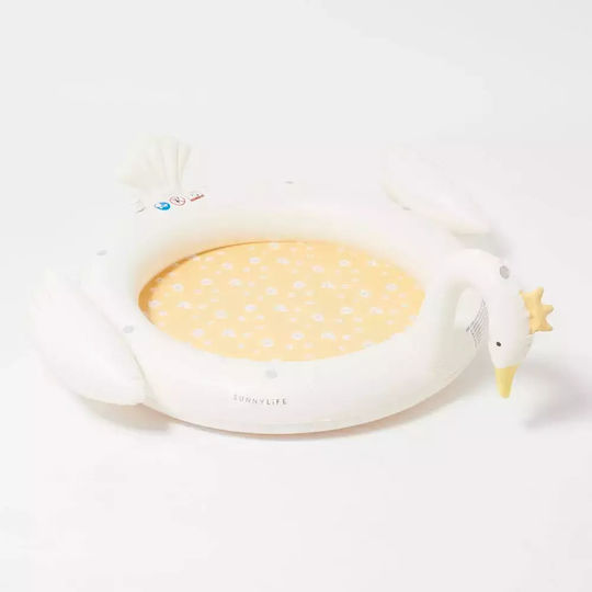 Sunnylife Princess Swan Piscină Rotundă Pentru Copii PVC Gonflabilă 55lt 135x41cm