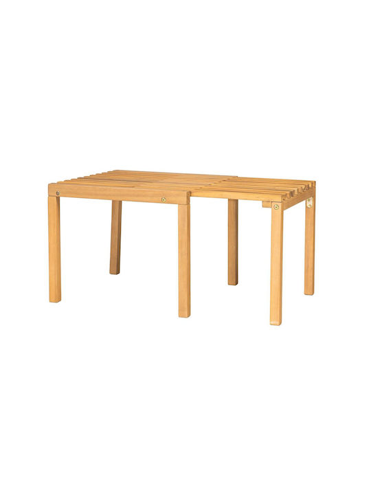 Hilfsmittel Gartentisch für Kleine Außenräume aus Akazie Ausziehbar Natürlich 50(+30)×50×40cm E2340
