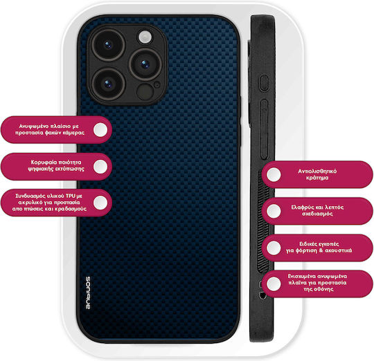 Калъф Sonique Carbon Series за Oppo Reno12 Pro 5G Син