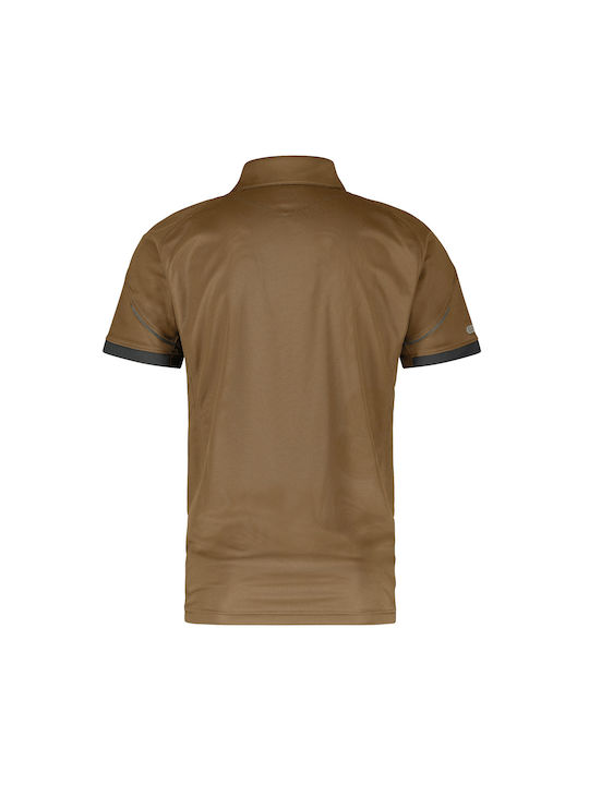 Dassy Workwear Traxion Ανδρική Κοντομάνικη Μπλούζα Εργασίας Polo Καφέ Αντηλιακό