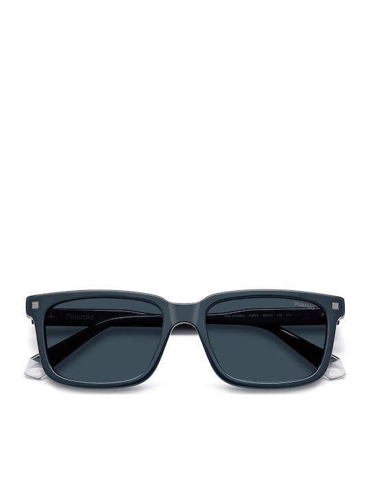 Polaroid Men's Sunglasses with Navy Blue Plastic Frame and Blue Lens pld4174/s/x PJP/C3