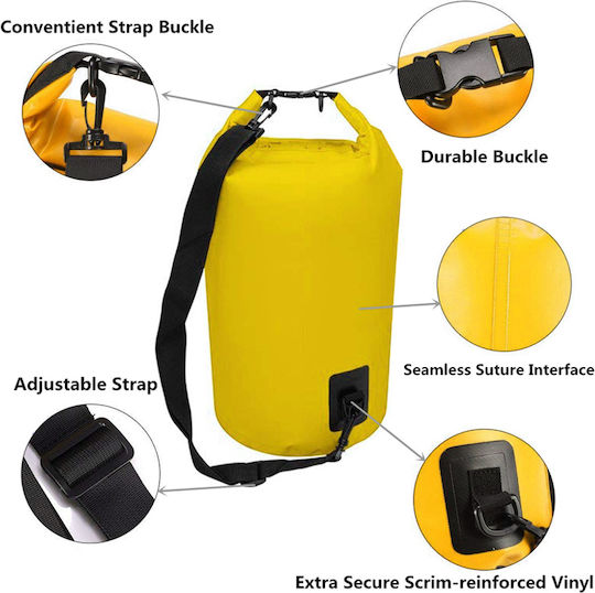 Waterproof Shoulder Bag 20L Yellow