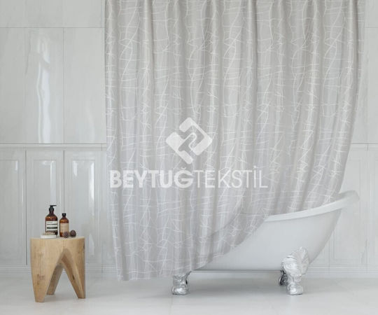 Tropik Home Κουρτίνα Μπάνιου Υφασμάτινη 180x200cm Marble