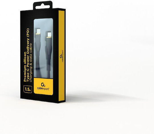 Gembird USB 2.0 Cable USB-C male - USB-C 60W PD Μαύρο 1.5m CC-USB2S-CMCM-1.5M-BK