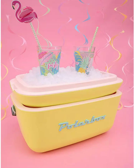 Polarbox Classic & Pop Style Portable Fridge 20lt Yellow-Turquoise