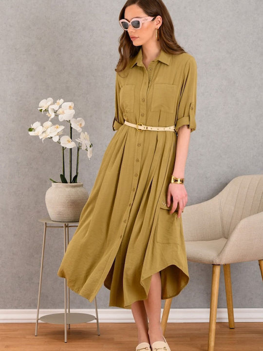 Midi Hemdkleid Olive