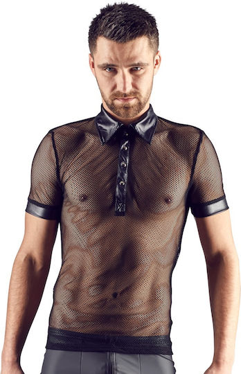 Svenjoyment Underwear Men Net Shirt Sexy Ανδρικό Top Μαύρο