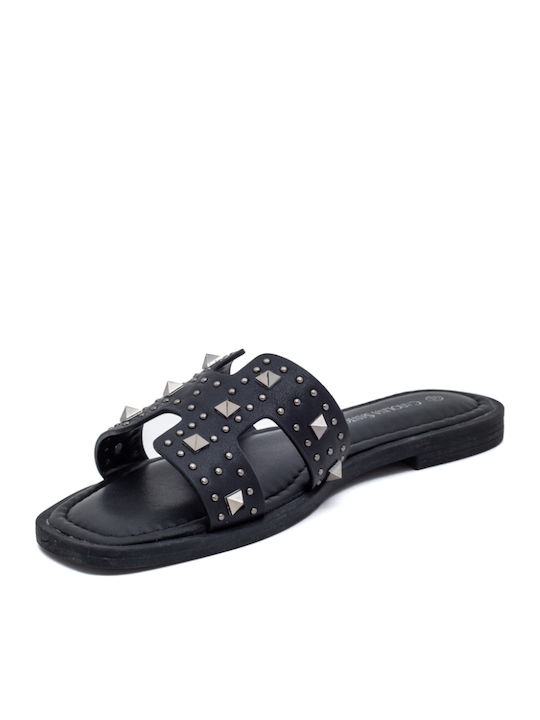 Women's Flat Sandals in Black Color