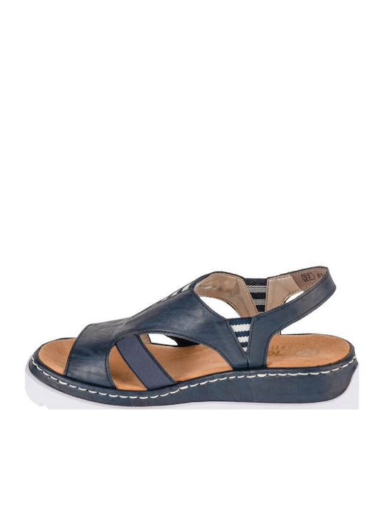 Women's Flat Sandals in Navy Blue Color