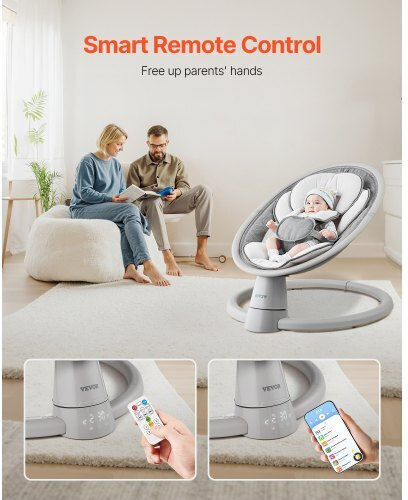 Vevor Elektrisch Baby Relax mit Musik Gray für Kind bis 9kg