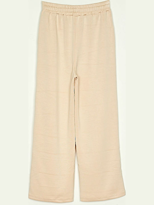 Damen Beige Set mit Hose mit Gummizug in Lockerer Passform