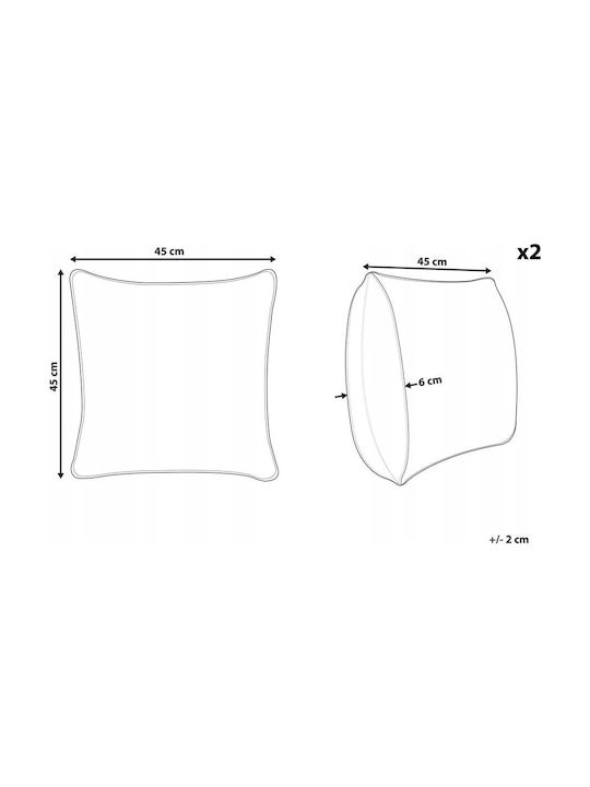 Beliani Sofa-Kissen Grau 45x45cm