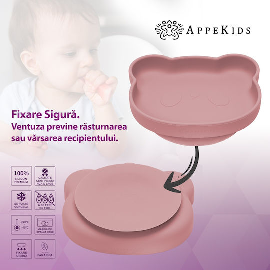 AppeKids Kinderteller aus Silikon Rosa