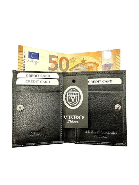 Δερμάτινο Ανδρικό Πορτοφόλι Καρτών με RFID Μαύρο