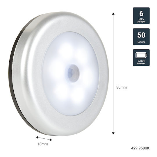 Mercury LED Night Light with Battery Powered and Motion Sensor 1pcs