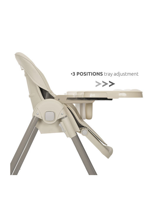 Lorelli Tummy Time Foldable Highchair with Adjustable Height Beige