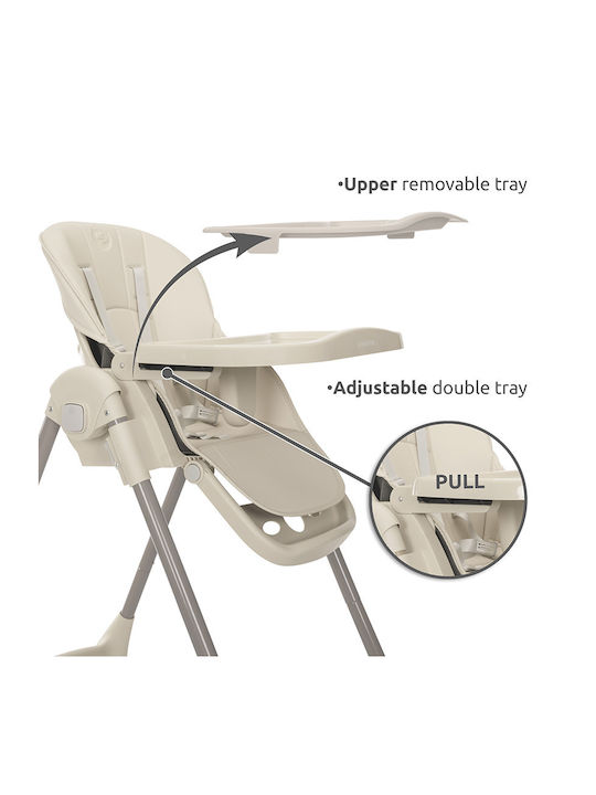 Lorelli Tummy Time Foldable Highchair with Adjustable Height Beige