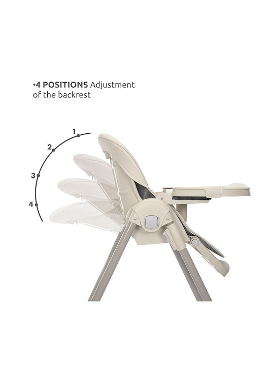 Lorelli Tummy Time Foldable Highchair with Adjustable Height Beige