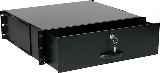 Sertar Equip 19" 3U cu Încuietoare Negru Accesorii pentru Cabinet de Rețea